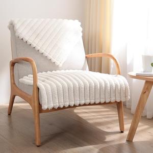 冬季白色单人沙发垫沙发盖布坐垫防滑毛绒椅子盖布椅垫单个座垫