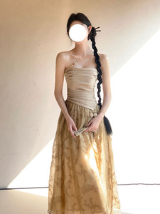 范智乔 侘寂风国风盘扣连衣裙夏季高级感设计感新中式吊带长裙