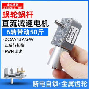 德国进口JGY370直流减速电机12v24v6v微型直角蜗轮蜗杆低慢速电动