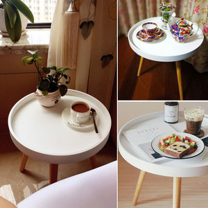 IKEA宜家边几 客厅家具阳台小茶几包邮 简易实木腿小圆桌