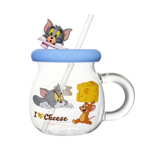 马克杯带盖陶瓷杯子定制女生大容量高级感轻奢猫和老鼠玻璃杯卡通