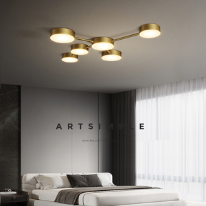 全铜灯具现代简约卧室灯客厅灯极简创意个性大气主卧室灯时尚灯具