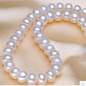 特价扁圆珍珠项链【白紫粉色】天然淡水珍珠项链正品送妈妈