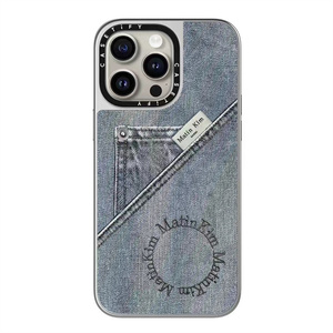 CASETi联名Matin Kim牛仔布图案适用iPhone15ProMax苹果14Pro银框镜面手机壳13/12明星同款限量防摔保护11硬