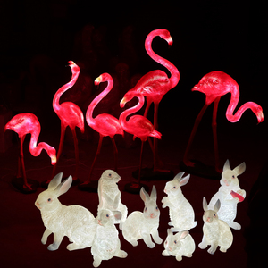 发光兔子灯摆件户外仿真动物造型火烈鸟灯光节亮化花园林庭院装饰
