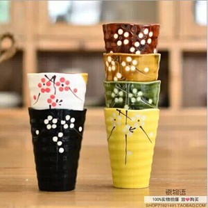 日式创意陶瓷杯情侣樱花泡茶杯杯子陶瓷水杯定制个性礼品
