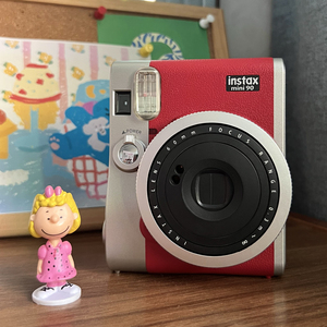 现货fujifilm富士拍立得mini90复古胶片相机迷你黑棕红一次成像