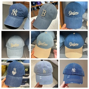 韩代正品MLB新款牛仔刺绣字母棒球帽弯檐NY LA男女同款