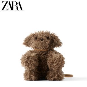 ZARA 新款 女包 皮革色卷毛人造皮草小动物形…