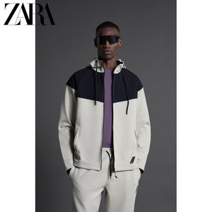 ZARA[运动系列] 男装 立领拼色科技面料拼接连帽卫衣 2888325 712
