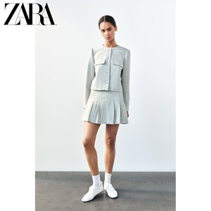 ZARA24春季新品 女装 短款格子西装 2548125 330