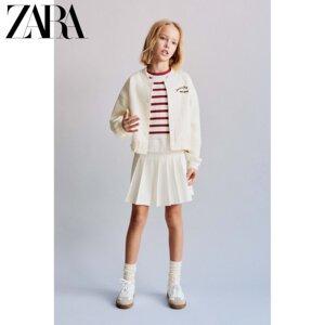 ZARA 新款 童装女童 刺绣学院风飞行员夹克外套 5431607 712