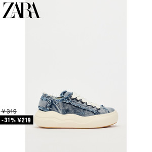 ZARA春季特价精选 女鞋 牛仔面料橡胶底运动鞋帆布鞋 5814310 017