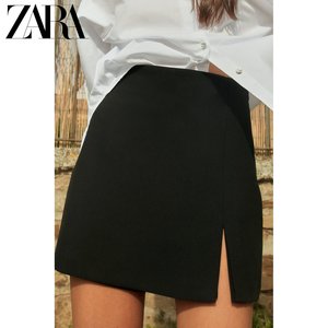 ZARA24夏季新品 女装 黑色下摆开叉设计高腰裙裤 1608041 800