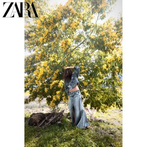 ZARA新款 女装 Z1975 拼布牛仔夹克外套 8228021 427