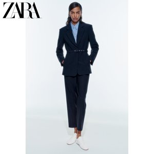 ZARA24春季新品 女装 配腰带修身西装外套 2525771 401