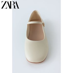 ZARA 24春季新品 儿童鞋女童 纯羊皮革橡胶底芭蕾鞋 2508330 001