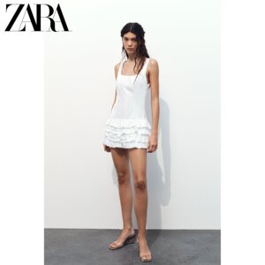 ZARA24春季新品 女装 叠层装饰下摆连体裤式连衣裙 2954211 250