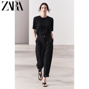 ZARA24夏季新品 女装 莱赛尔纤维 T 恤 0858029 800