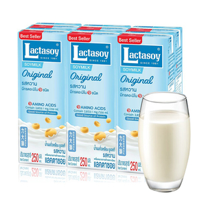 泰国进口Lactasoy力大狮豆奶250ml*12盒巧克力味儿童早餐奶饮品