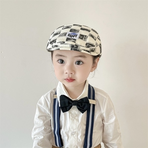 韩版1儿童2宝宝帽子3岁春天4春秋6日系鸭舌帽个月男童女孩贝雷帽