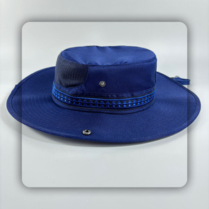 火焰蓝色新款圆边帽渔夫帽奔尼帽消防遮阳帽太阳帽夏季网眼透气帽