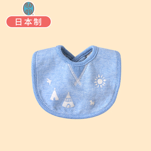 日本BOBO宝宝吃饭围兜新生儿婴儿夏季防吐奶纱布口水巾薄款纯棉