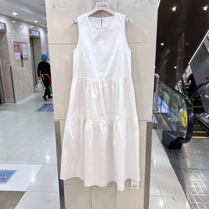 XCXLW 00303 欧洲站时尚百搭圆领显瘦长款无袖背心棉布连衣裙夏季
