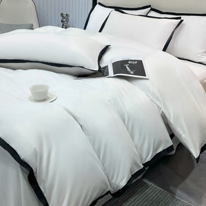 高级感四件套纯色白色床单被套床笠酒店宾馆民宿床上用品三件套