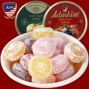 马来西亚ADM混合水果味硬糖铁盒装枇杷润喉糖柠檬味薄荷清新硬糖