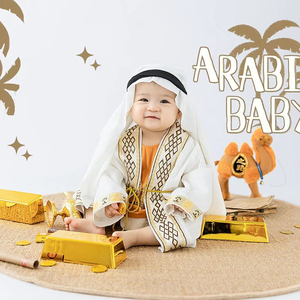 儿童摄影主题服装百天周岁阿拉伯王子造型卡塔尔王子拍照写真衣服