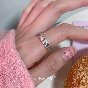 925纯银卡通戒指女小众设计高级感甜美可爱食指戒开口可调节指环