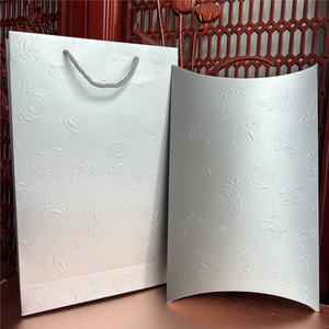 新款银色白卡手提袋 丝巾围巾包装盒 毛巾内衣打底裤礼品袋礼物盒