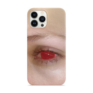 韩国肉色红眼搞怪高级感小众菲林手机壳适用苹果iphone15pro手机壳半包15promax磨砂硬壳大孔设计苹果手机壳