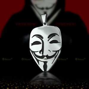 正义Vendetta V字仇杀队笑脸面具盖伊·福克斯项链吊坠 免费刻字