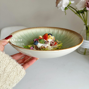 【超美复古射线浮雕碗】ins陶瓷水果沙拉碗汤面碗家用大菜碗瑕疵