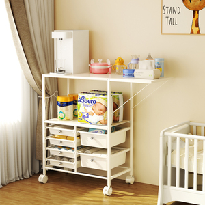 宝宝喂养台收纳柜婴儿用品置物架新生儿冲奶台卧室床头奶瓶储物柜