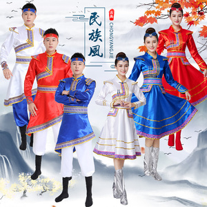 新款蒙古舞蹈演出服装女成人蒙族男装少数民族广场舞表演艺考服饰