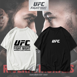 可定制纯棉MMA综合终极格斗UFC短袖T恤男士拳击武术散打半袖t恤衫