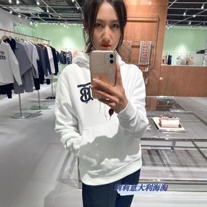 Burberry/巴­宝莉 经典TB字母印花logo连帽抽绳卫衣男宽松上衣女