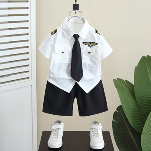 儿童演出服男童警官服机长制服消防员衣服小男孩六一运动会表演服