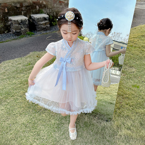 韩服女童夏季连衣裙2024新款儿童公主裙子生日礼服朝鲜族民族服装