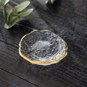 日式玻璃杯垫锤纹ins水晶玻璃加厚不规则酒杯垫隔热垫咖啡茶杯托