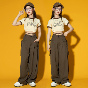 女童爵士舞服装夏季儿童街舞潮服少儿hiphop女童jazz演出服套装潮