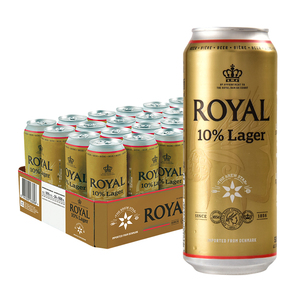 丹麦进口 皇室御用 ROYAL皇家小麦白啤黑啤棕啤酒500ml*24听/箱