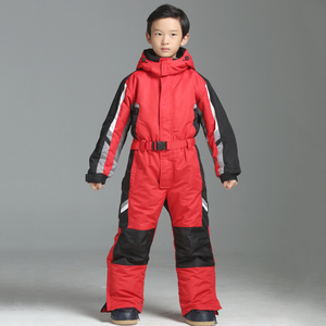 连体滑雪服男女童保暖防水麦金利冬季夹棉大小儿童专业滑雪套装