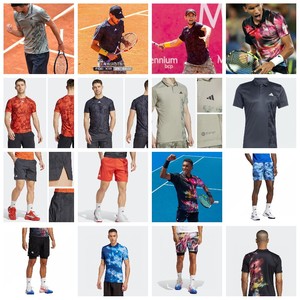 国行现货新款阿迪球星款网球服西西帕斯23法网男子网球短衣短裤