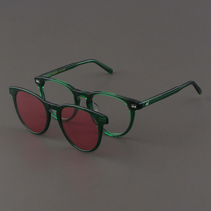 MOSCOT LEMTOSH太阳镜男复古透明绿框磁吸眼镜偏光粉色夹片墨镜女