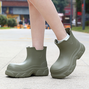女士夏季新款雨靴外穿厚底防滑耐磨下雨天防水胶鞋潮流时尚女靴子