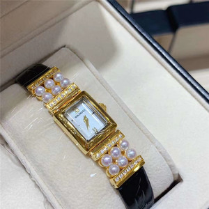 MIKI~MOTO御*本同款 珍珠手表日本进口机芯AKOYA天然珍珠真皮母贝